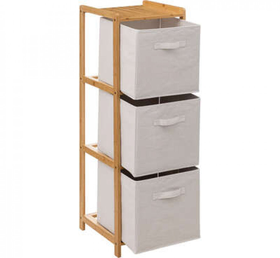 Bamboo Storage Cabinet - Bathroom Cabinet - 3 Levels