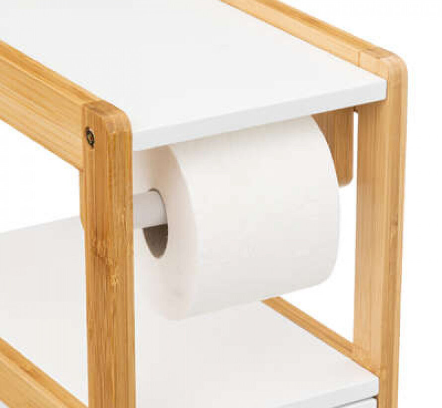 Porte-rouleau WC - Distributeur - H80cm - Blanc