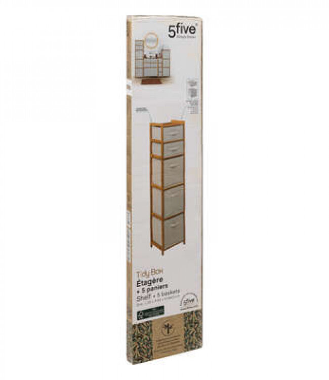 Bamboo Storage Cabinet - Bathroom Cabinet - 5 Levels