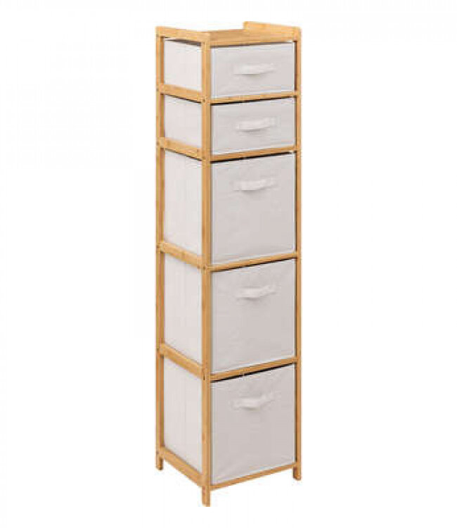 Bamboo Storage Cabinet - Bathroom Cabinet - 5 Levels