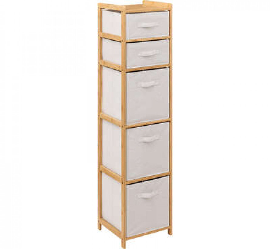 Bamboo Storage Cabinet - Bathroom Cabinet - 5 Levels