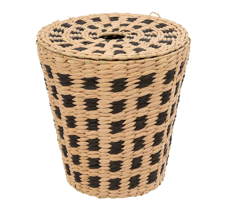 Wicker Basket - Trash Can - 2 pieces -  7L - Natural