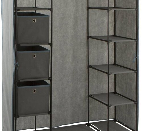 5Five Foldable Wardrobe - Wardrobe - 3 Storage Drawers - Gray - 5Five