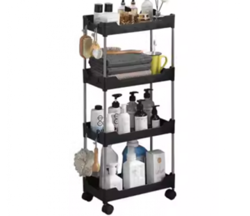 Ecarla Trolley - With Wheels - 4 Levels - Black