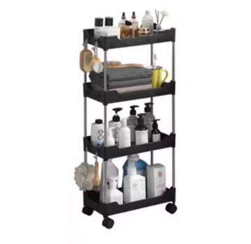 Ecarla Trolley - With Wheels - 4 Levels - Black