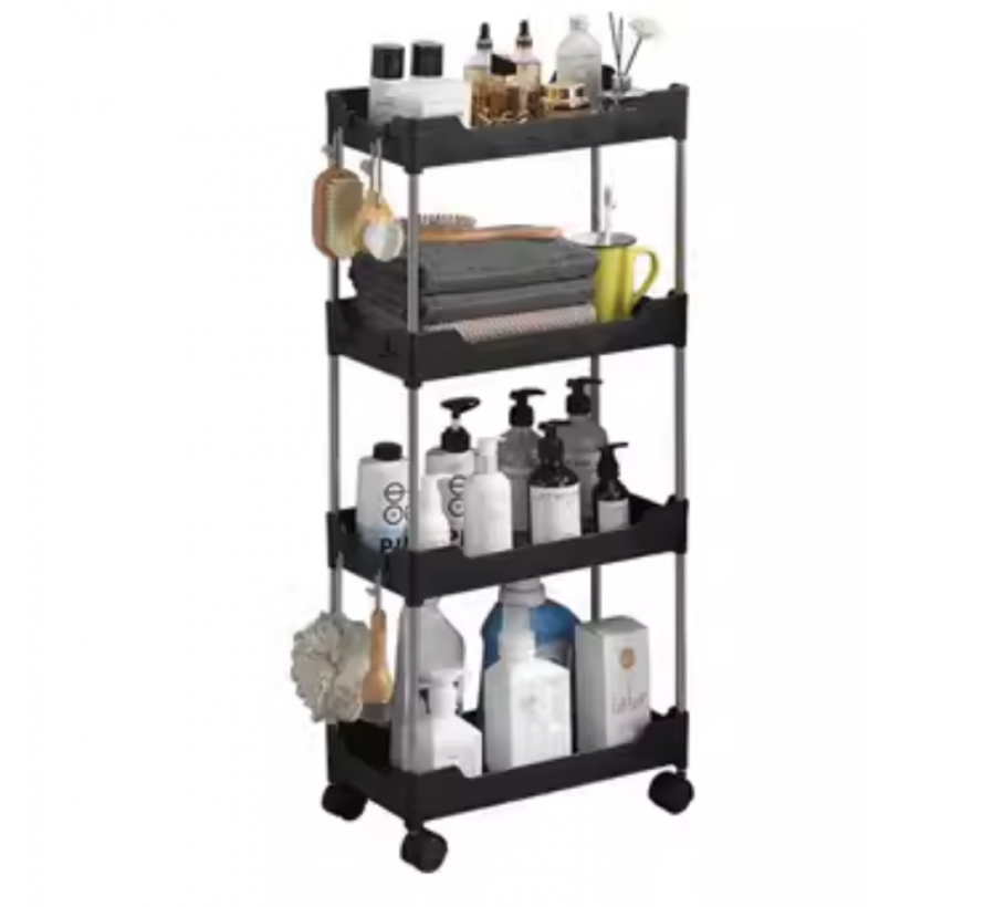 Trolley - With Wheels - 4 Levels - Black