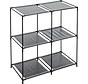 Storage rack - 4 compartments - 2 layers - Black - 5Five