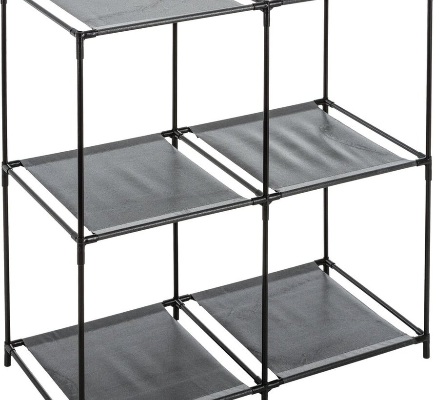 Storage rack - 4 compartments - 2 layers - Black - 5Five
