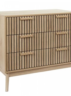 Home Deco Chest of Drawers - 3 Drawers with Handles - Natural