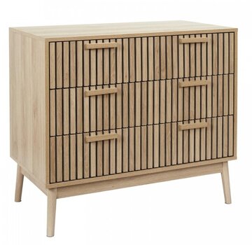 Home Deco Chest of Drawers - 3 Drawers with Handles - Natural