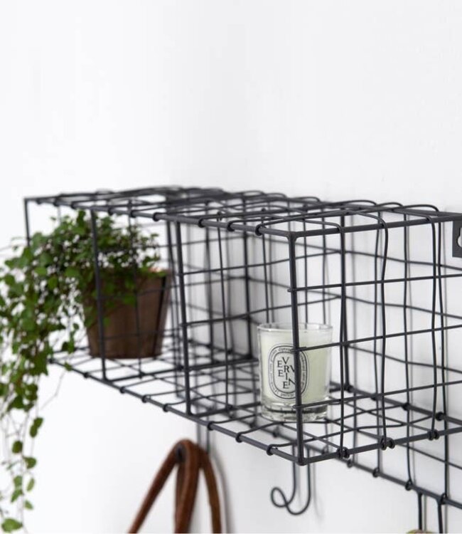 Wall shelf with 3 Baskets - Black - Decocclico