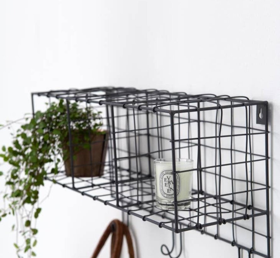 Wall shelf with 3 Baskets - Black - Decocclico