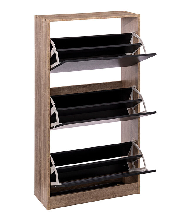 Shoe Cabinet - 3 Compartments - Black - 5Five