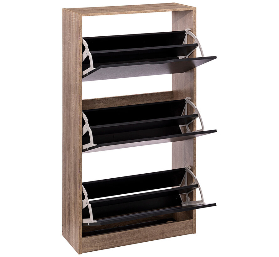 Shoe Cabinet - 3 Compartments - Black - 5Five