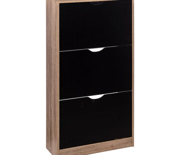  5Five Shoe Cabinet - 3 Compartments - Black