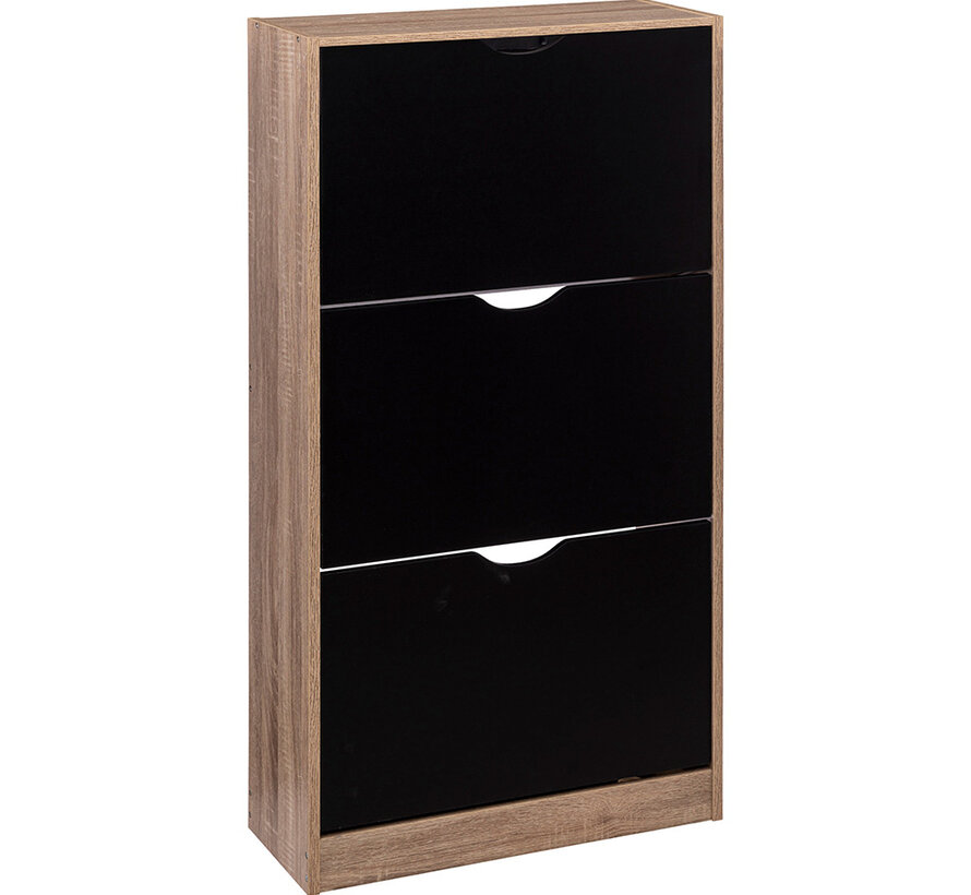 Shoe Cabinet - 3 Compartments - Black - 5Five