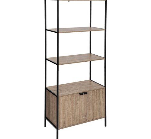 5Five Shelving unit with 2 Doors - Bookcase - Brown/Black - 5Five