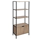 Shelving unit with 2 Doors - Bookcase - Brown/Black - 5Five
