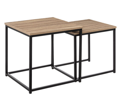 5Five Side tables - Set of 2 - Black/Brown - 5Five