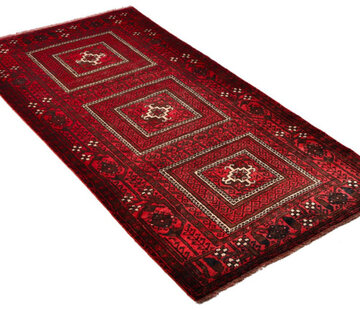 Koning Bamboe Persian Baluchi Carpet - Handmade - 105 x 195cm