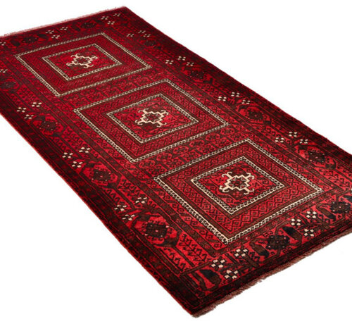 Koning Bamboe Persian Baluchi Carpet - Handmade - 105 x 195cm