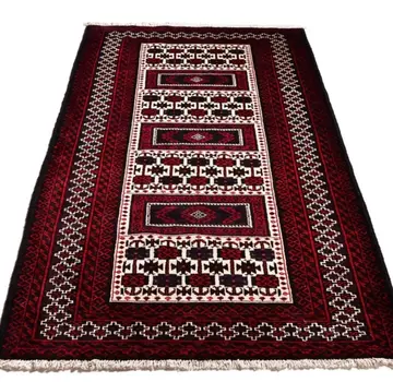 Koning Bamboe Persian Baluchi Carpet - Handmade - 120 x 235cm