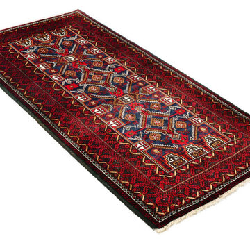 Koning Bamboe Persian Baluchi Rug - Handmade Carpet - 101 x 195cm