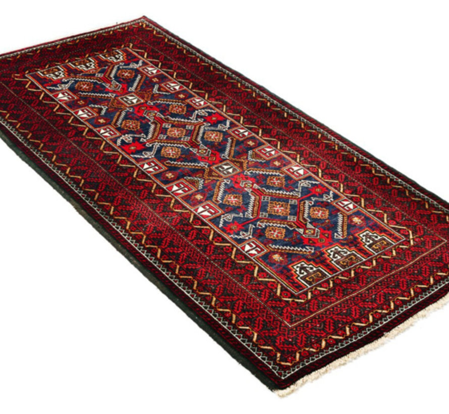 Persian Baluchi Rug - Handmade Carpet - 101 x 195cm