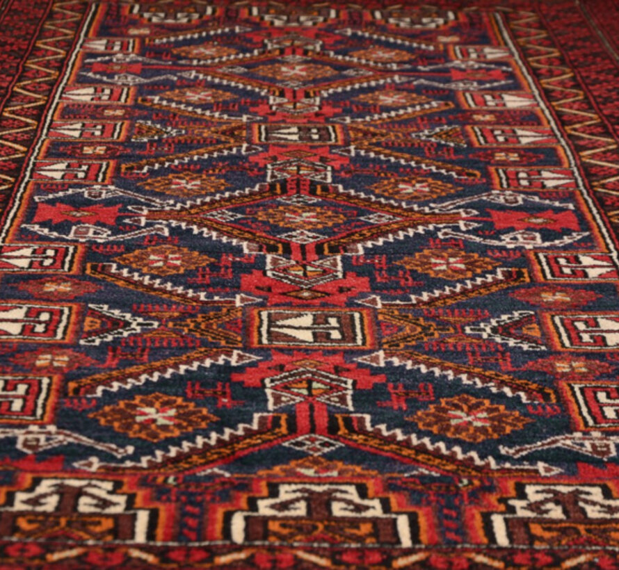 Persian Baluchi Rug - Handmade Carpet - 101 x 195cm