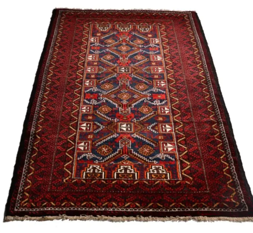 Persian Baluchi Rug - Handmade Carpet - 101 x 195cm