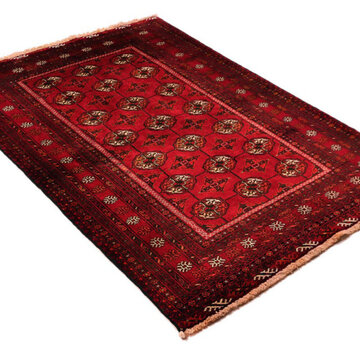 Koning Bamboe Persian Baluchi Carpet - Handmade - 133 x 182cm