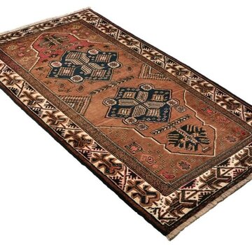 Koning Bamboe Persian Baluchi Carpet - Rug - Handmade - 110 x 192cm