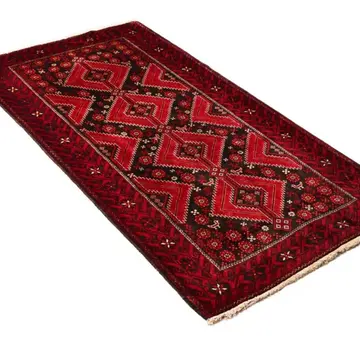 Koning Bamboe Persian Baluchi Carpet - Handmade Rug - 103 x 191cm