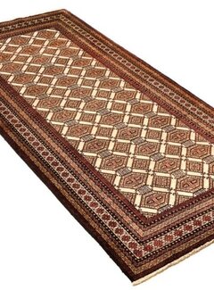 Koning Bamboe Persian Baluchi Rug - Handmade Carpet - 110 x 232cm