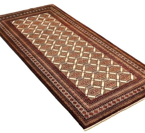 Koning Bamboe Persian Baluchi Rug - Handmade Carpet - 110 x 232cm