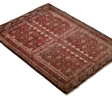 Koning Bamboe Persian Turkmen Carpet - Handmade - 86 x 106cm