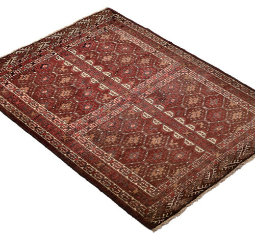 Koning Bamboe Persian Turkmen Carpet - Handmade - 86 x 106cm