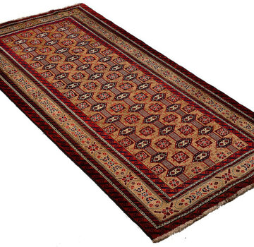 Koning Bamboe Persian Baluchi Carpet - Handmade Rug - 105 x 204cm