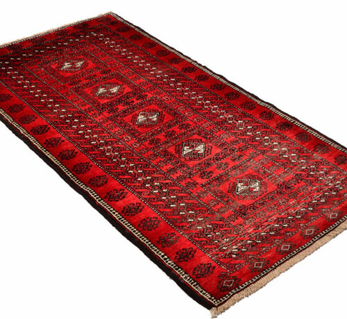 Koning Bamboe Perzisch Baluchi handgemaakt Tapijt - Vloerkleed - 100 x 188cm