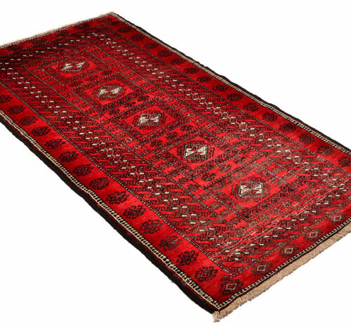 Koning Bamboe Persian Baluchi Carpet - Handmade - 100 x 188cm