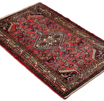 Koning Bamboe Tapis Persan Hamedan - Fait Main - 81 x 120cm