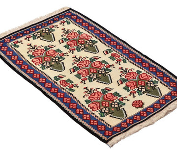 Koning Bamboe Tapis Persan Kurde - Fait Main - 52 x 82cm