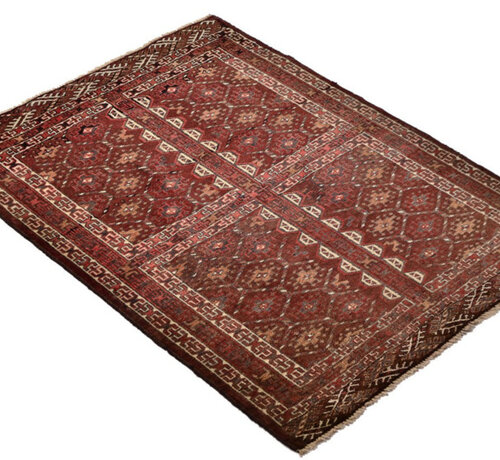 Koning Bamboe Persian Turkmen Handmade Carpet - Rug - 86 x 106cm