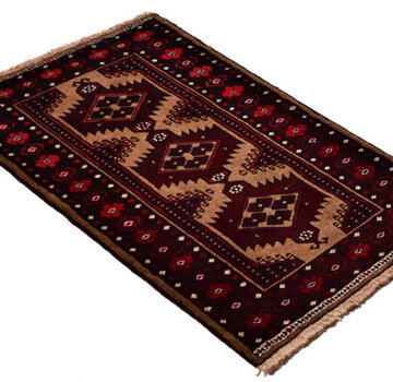 Koning Bamboe Persian Turkmen Carpet - Handmade - 78 x 118cm