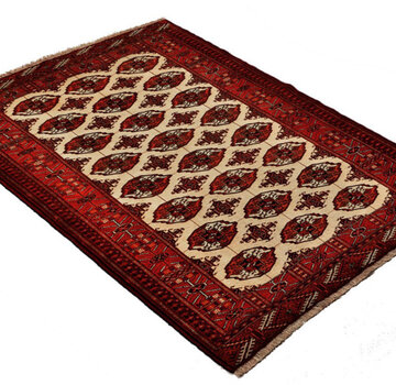Koning Bamboe Persian Baluchi Carpet - Handmade Rug - 115 x 150cm