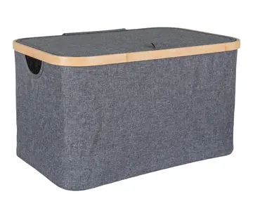 House Nordic Bamboo Storage Basket - Dark Grey - 45 x 30 x 25cm