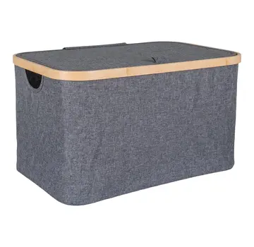 House Nordic Bamboo Storage Basket - Dark Grey - 45 x 30 x 25cm