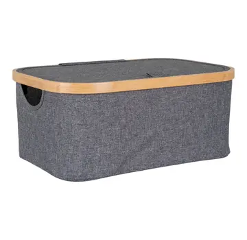 House Nordic Bamboo Storage Basket - Dark Gray - 38 x 26 x 16cm