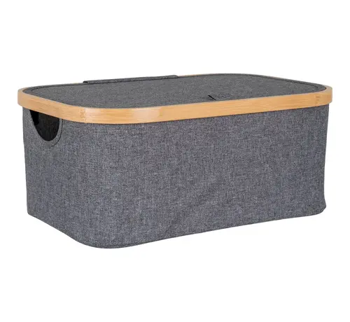 House Nordic Panier de Rangement en Bambou - Gris Foncé - 38 x 26 x 16 cm - House Nordic