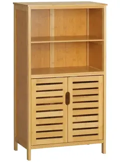 Rootz Living Bathroom Cabinet with 2 Doors - Storage Cabinet - Natural